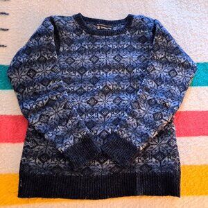 LAURENCE ODIE Shetland wool sweater, nordic pattern, sz M